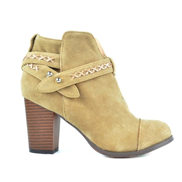 Chase + Chloe Shoes - Women's Suede Ankle Heeled Booties